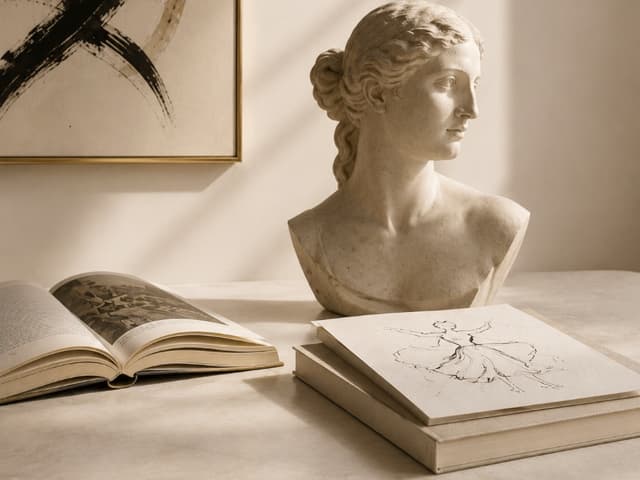 A peaceful museum gallery